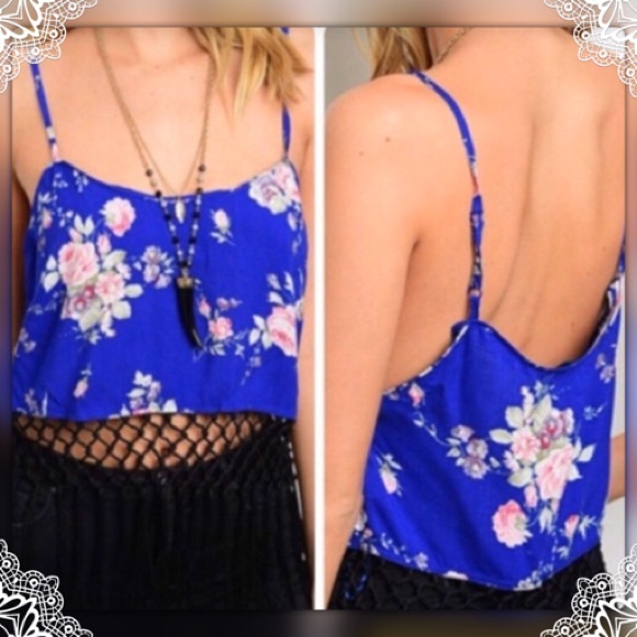 Floral Net and Fringe Crop Top - Picture 5 of 12